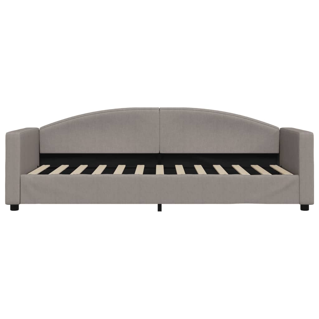 daybed med udtræk og skuffer 80x200 cm stof gråbrun