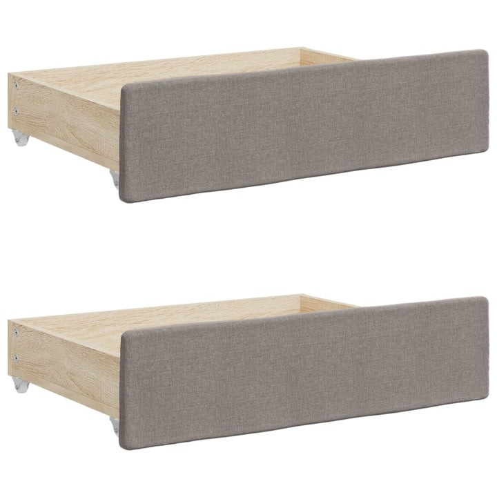 daybed med udtræk og skuffer 80x200 cm stof gråbrun