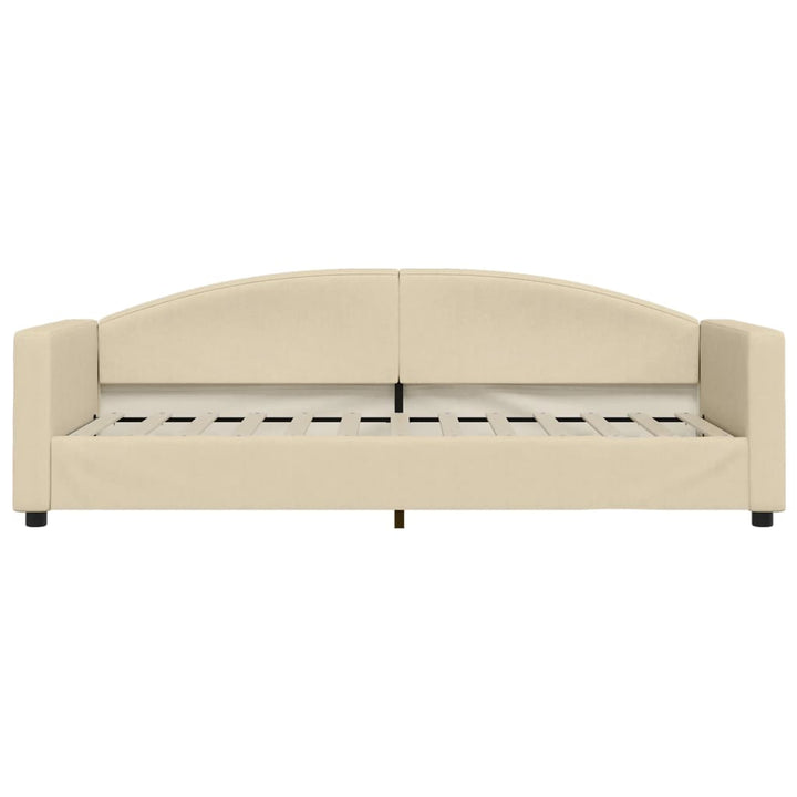 daybed med udtræk og skuffer 80x200 cm stof cremefarvet