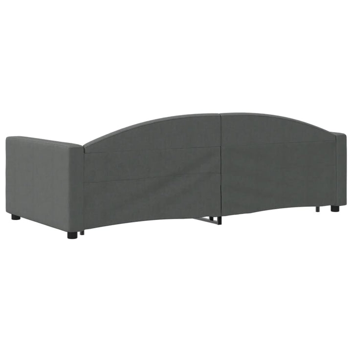 daybed med udtræk og skuffer 90x200 cm stof mørkegrå