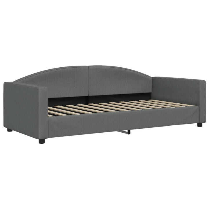 daybed med udtræk og skuffer 90x200 cm stof mørkegrå