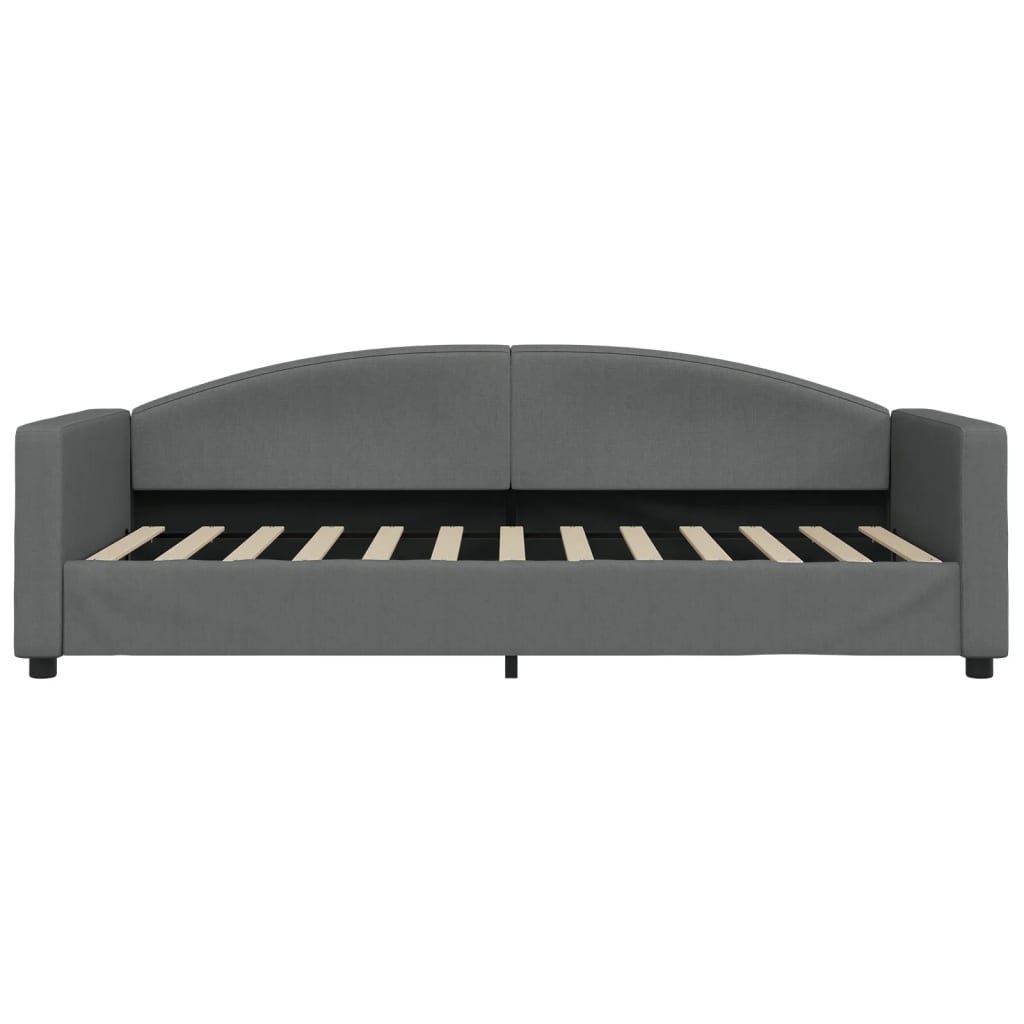 daybed med udtræk og skuffer 90x200 cm stof mørkegrå