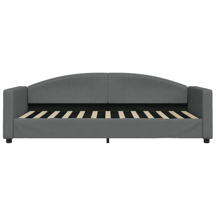 daybed med udtræk og skuffer 90x200 cm stof mørkegrå