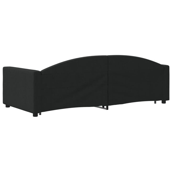 daybed med udtræk og skuffer 80x200 cm stof sort