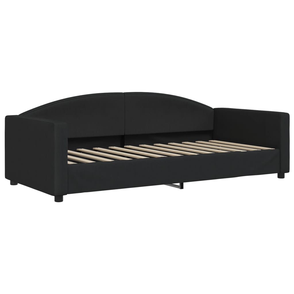 daybed med udtræk og skuffer 80x200 cm stof sort