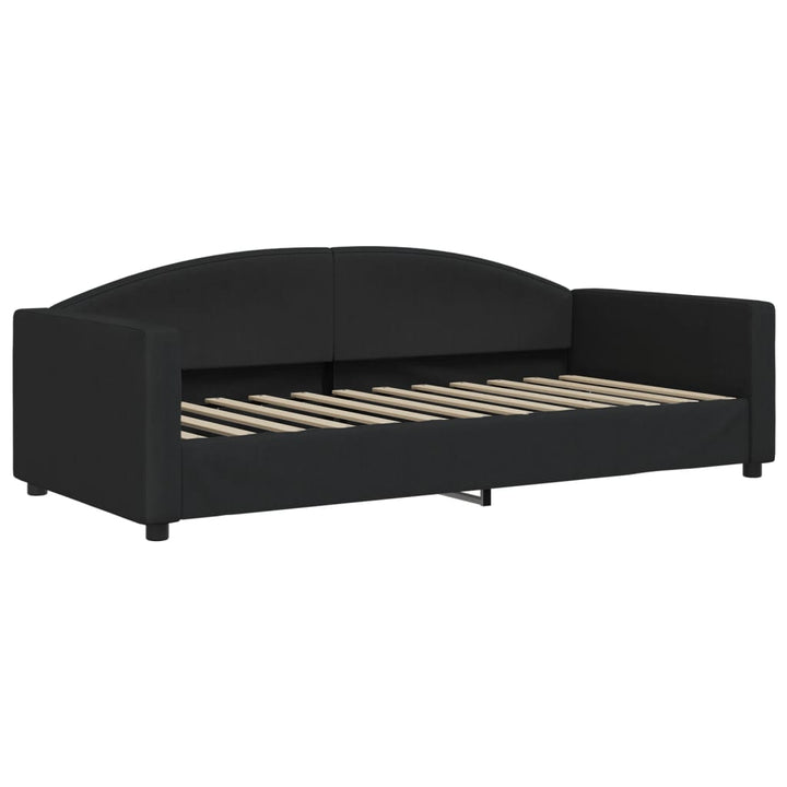 daybed med udtræk og skuffer 80x200 cm stof sort