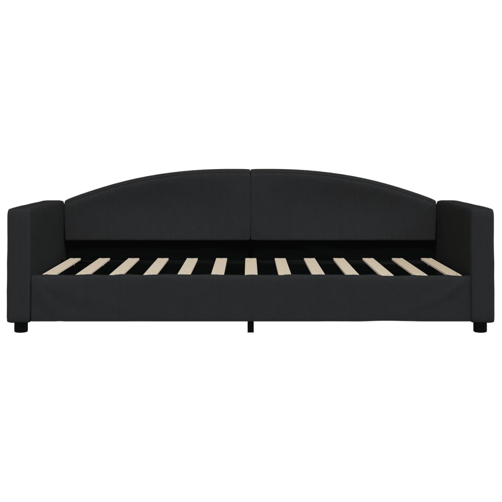 daybed med udtræk og skuffer 80x200 cm stof sort