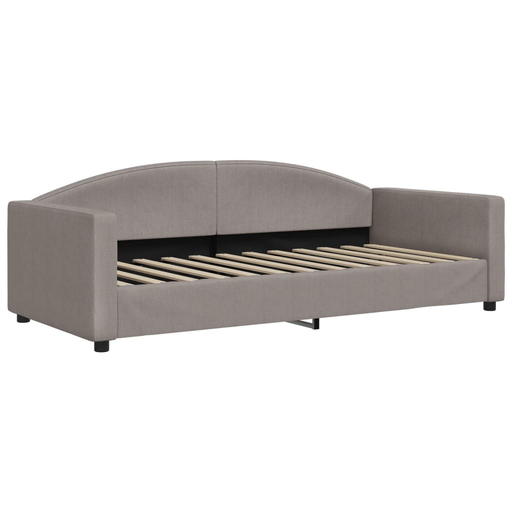 daybed med udtræk og skuffer 90x200 cm stof gråbrun