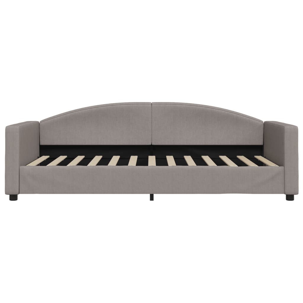 daybed med udtræk og skuffer 90x200 cm stof gråbrun