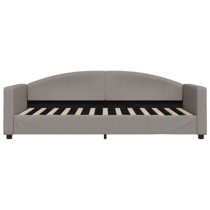 daybed med udtræk og skuffer 90x200 cm stof gråbrun