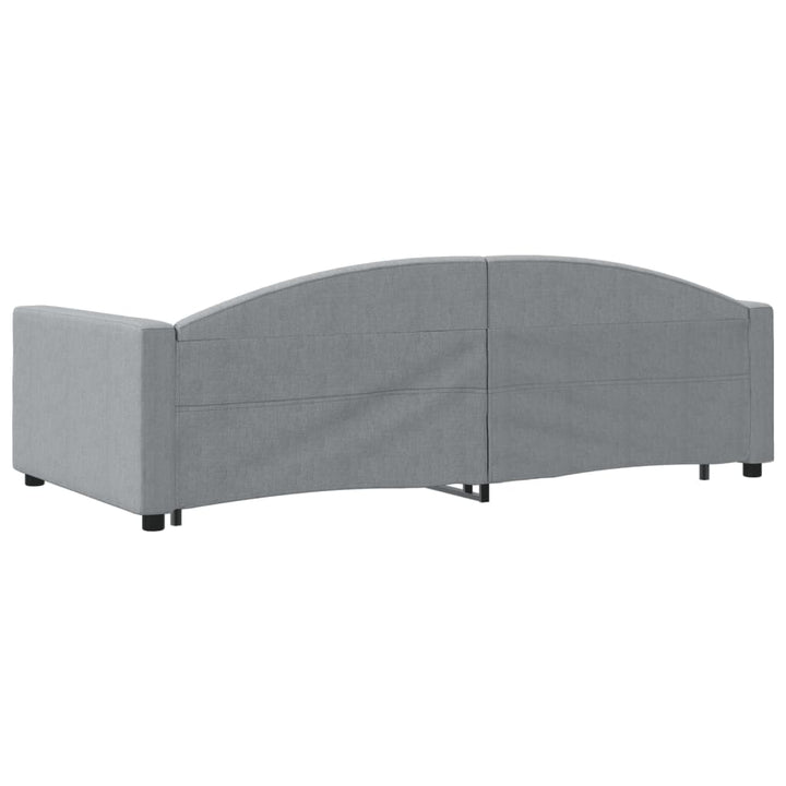 daybed med udtræk og skuffer 100x200 cm stof lysegrå
