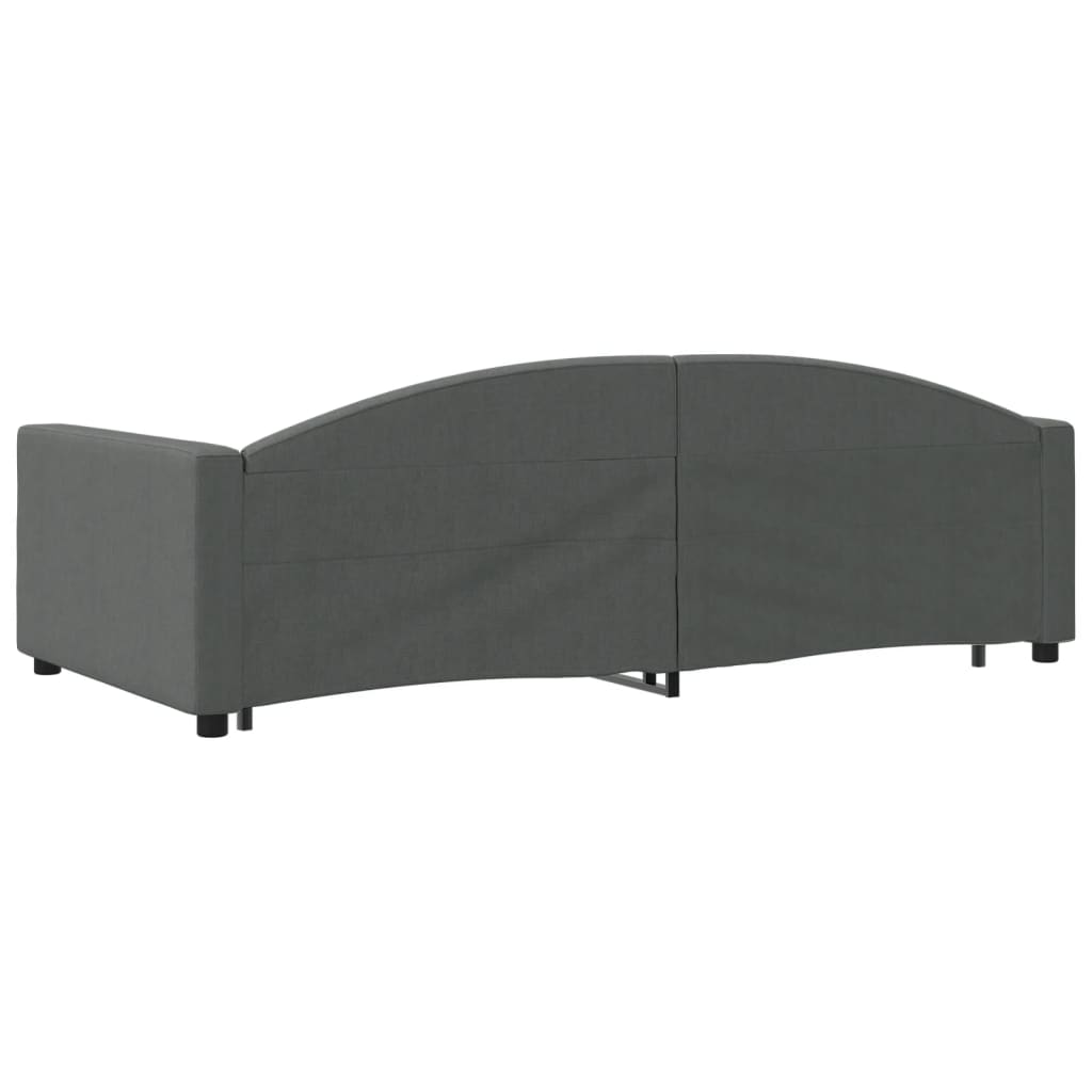 daybed med udtræk og skuffer 100x200 cm stof mørkegrå