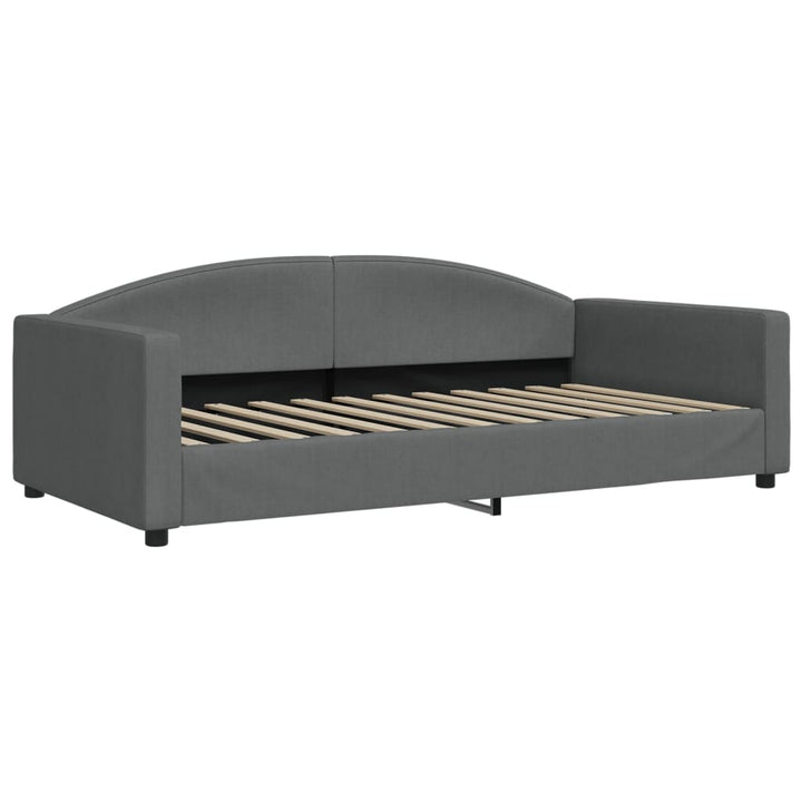 daybed med udtræk og skuffer 100x200 cm stof mørkegrå
