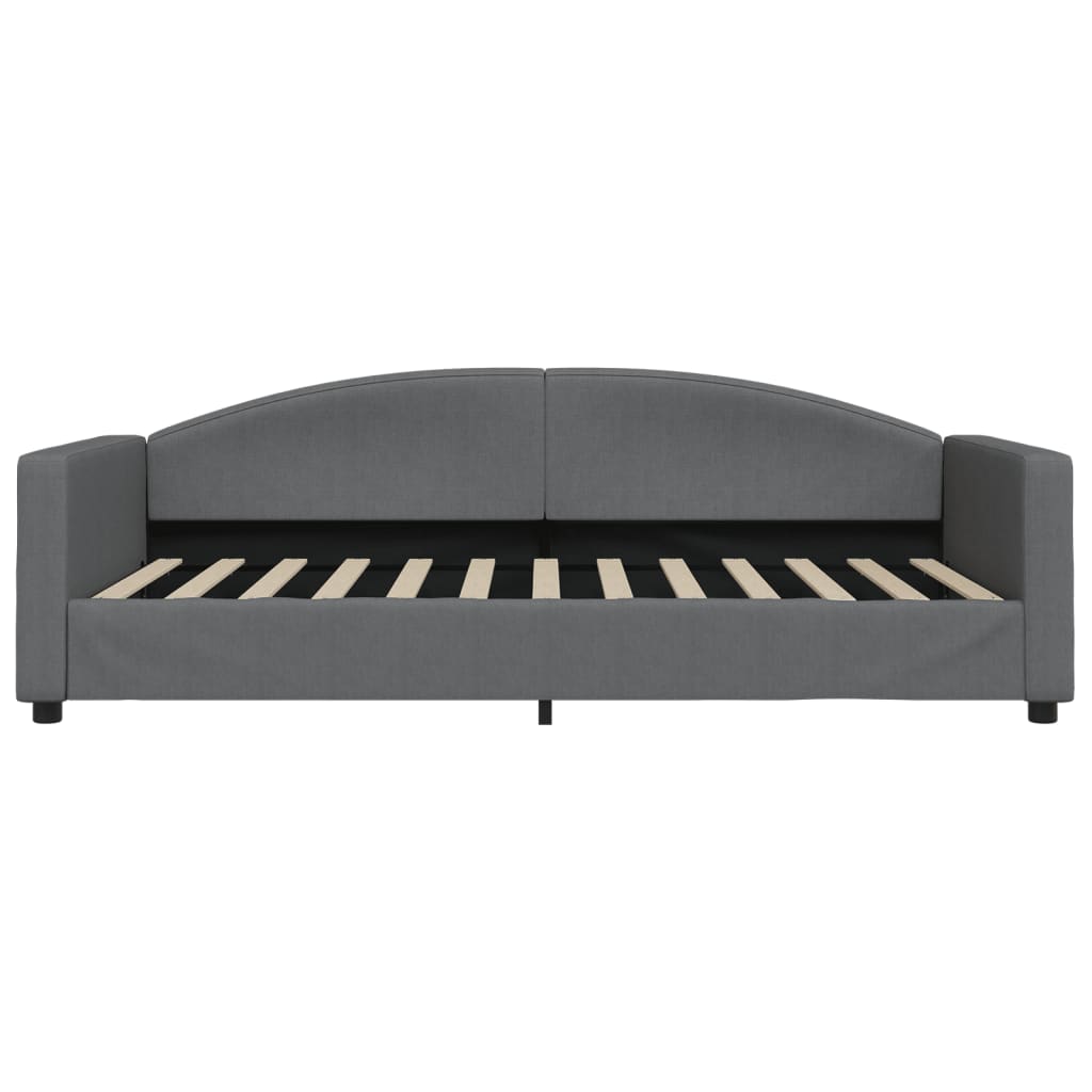 daybed med udtræk og skuffer 100x200 cm stof mørkegrå