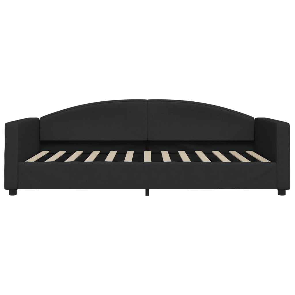 daybed med udtræk og skuffer 100x200 cm stof sort