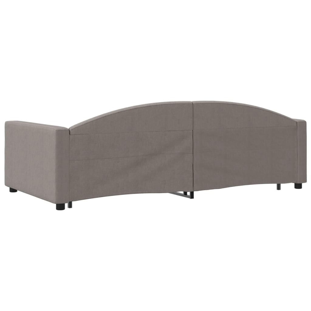 daybed med udtræk og skuffer 100x200 cm stof gråbrun