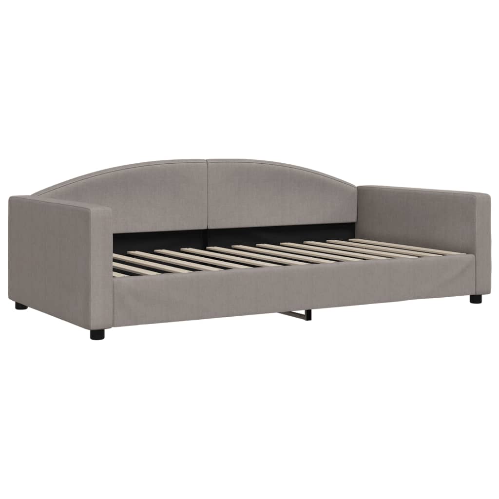 daybed med udtræk og skuffer 100x200 cm stof gråbrun