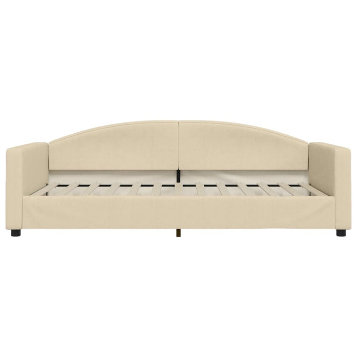 daybed med udtræk og skuffer 100x200 cm stof cremefarvet