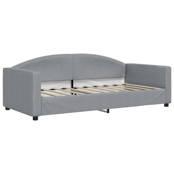 daybed med udtræk og skuffer 90x190 cm stof lysegrå