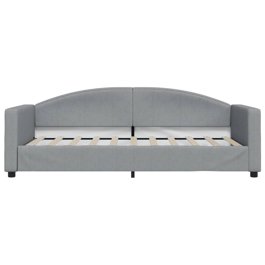 daybed med udtræk og skuffer 90x190 cm stof lysegrå