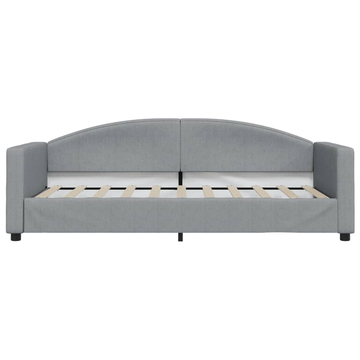 daybed med udtræk og skuffer 90x190 cm stof lysegrå