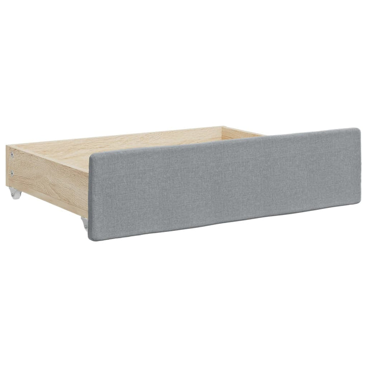 daybed med udtræk og skuffer 90x190 cm stof lysegrå
