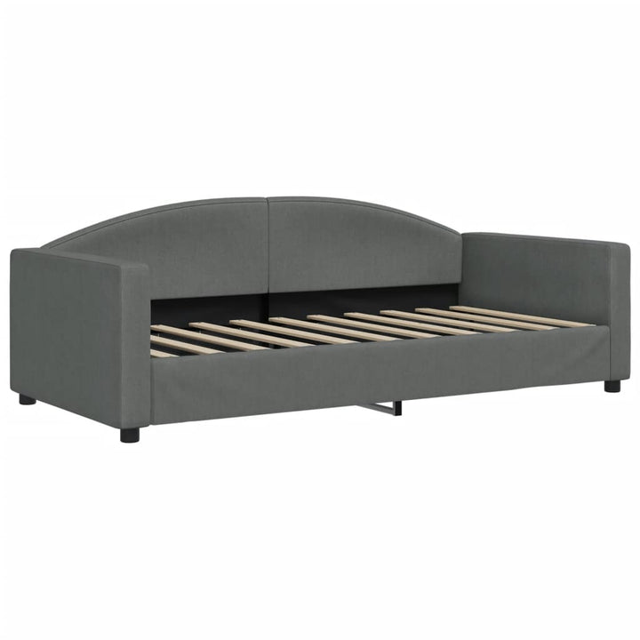 daybed med udtræk og skuffer 90x190 cm stof mørkegrå