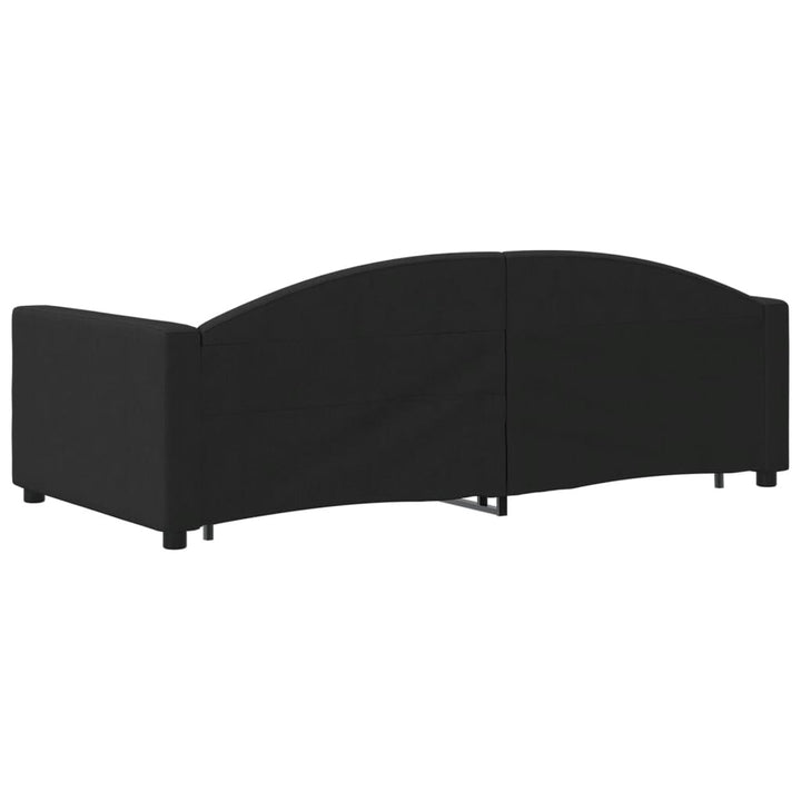 daybed med udtræk og skuffer 90x190 cm stof sort