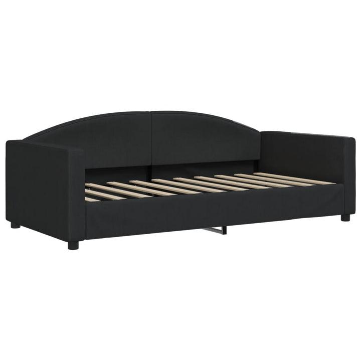 daybed med udtræk og skuffer 90x190 cm stof sort