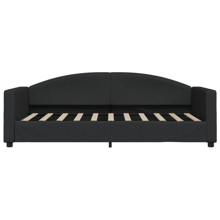 daybed med udtræk og skuffer 90x190 cm stof sort