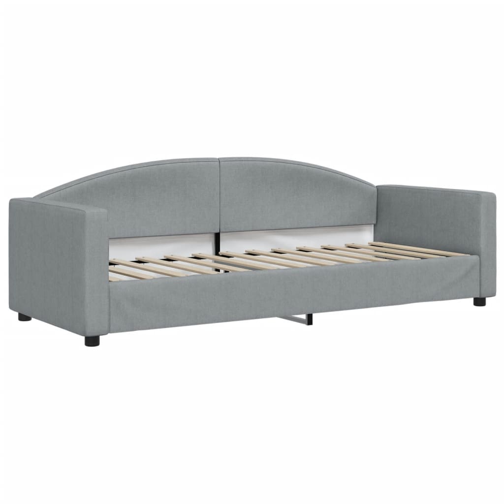 daybed med udtræk og skuffer 80x200 cm stof lysegrå