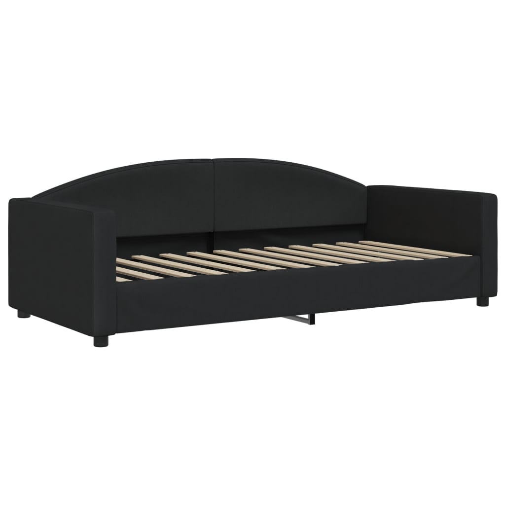 daybed med udtræk og skuffer 80x200 cm stof sort
