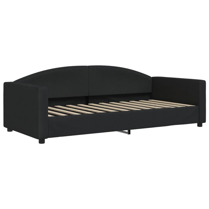 daybed med udtræk og skuffer 80x200 cm stof sort