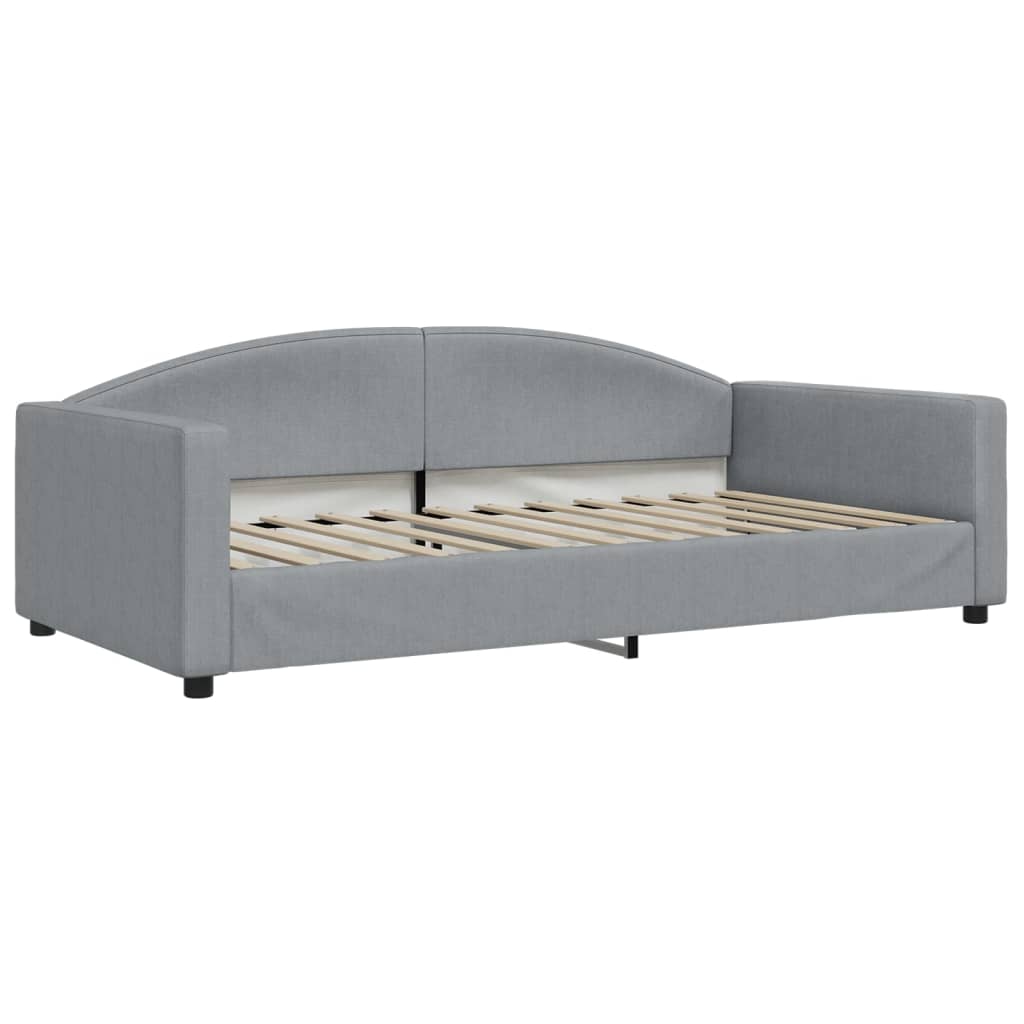 daybed med udtræk og skuffer 100x200 cm stof lysegrå