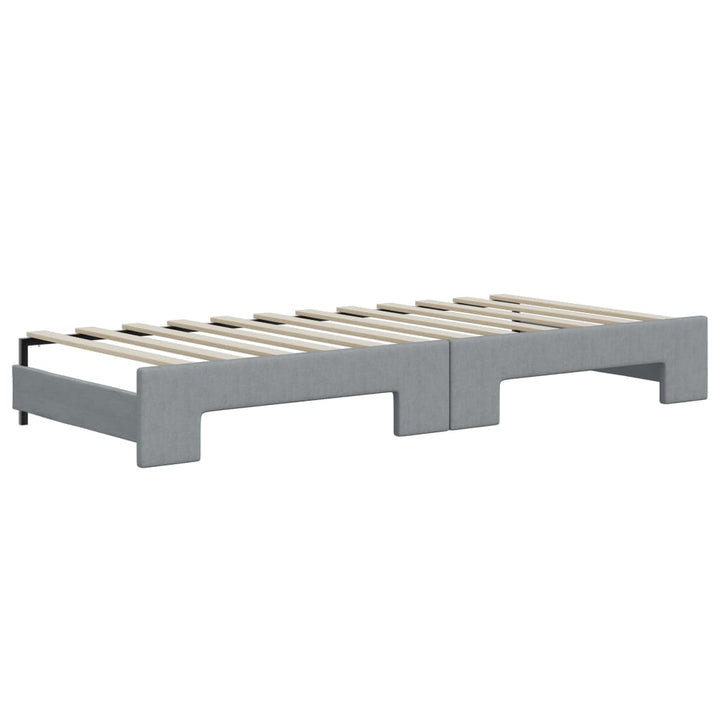 daybed med udtræk og skuffer 100x200 cm stof lysegrå