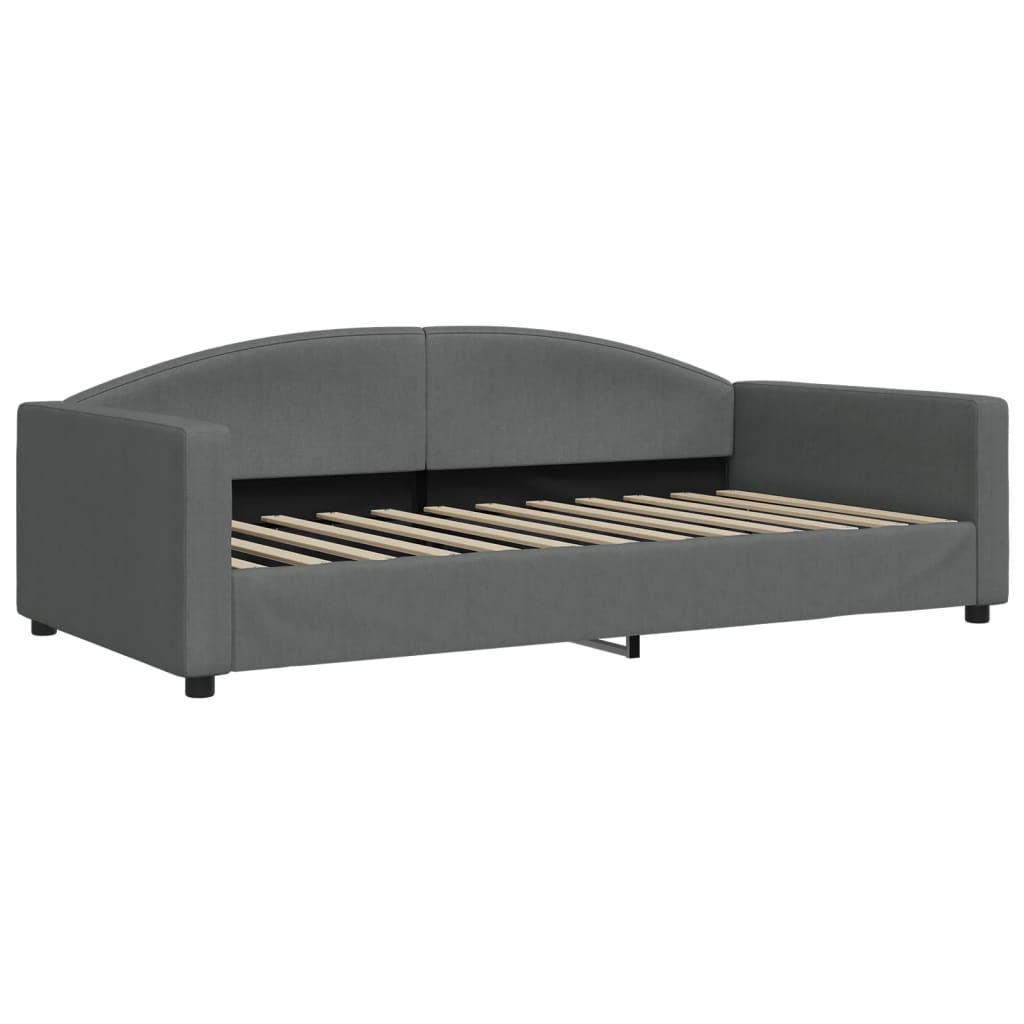 daybed med udtræk og skuffer 100x200 cm stof mørkegrå