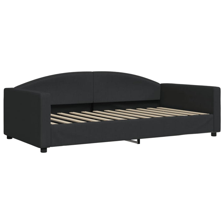 daybed med udtræk og skuffer 100x200 cm stof sort