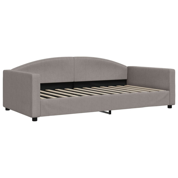 daybed med udtræk og skuffer 100x200 cm stof gråbrun