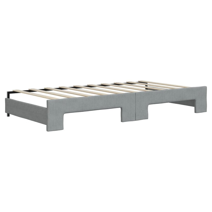 daybed med udtræk og skuffer 90x190 cm stof lysegrå