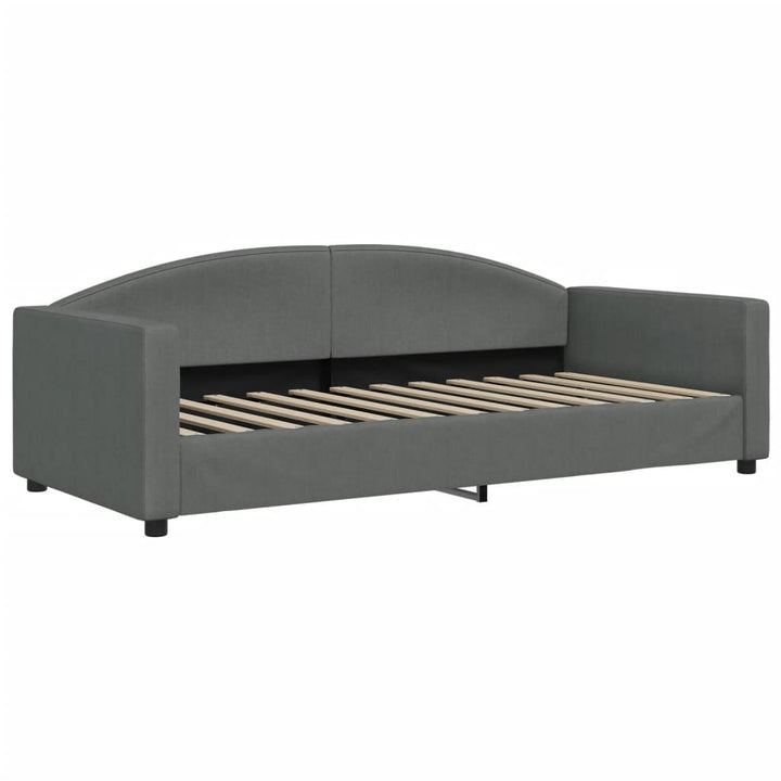 daybed med udtræk og skuffer 90x190 cm stof mørkegrå