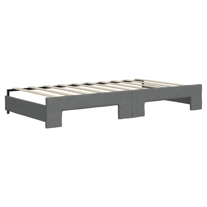 daybed med udtræk og skuffer 90x190 cm stof mørkegrå
