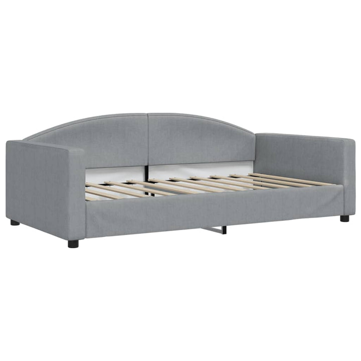daybed med udtræk 100x190 cm stof lysegrå
