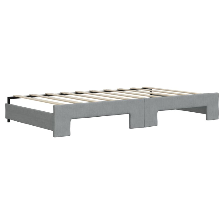 daybed med udtræk 100x190 cm stof lysegrå