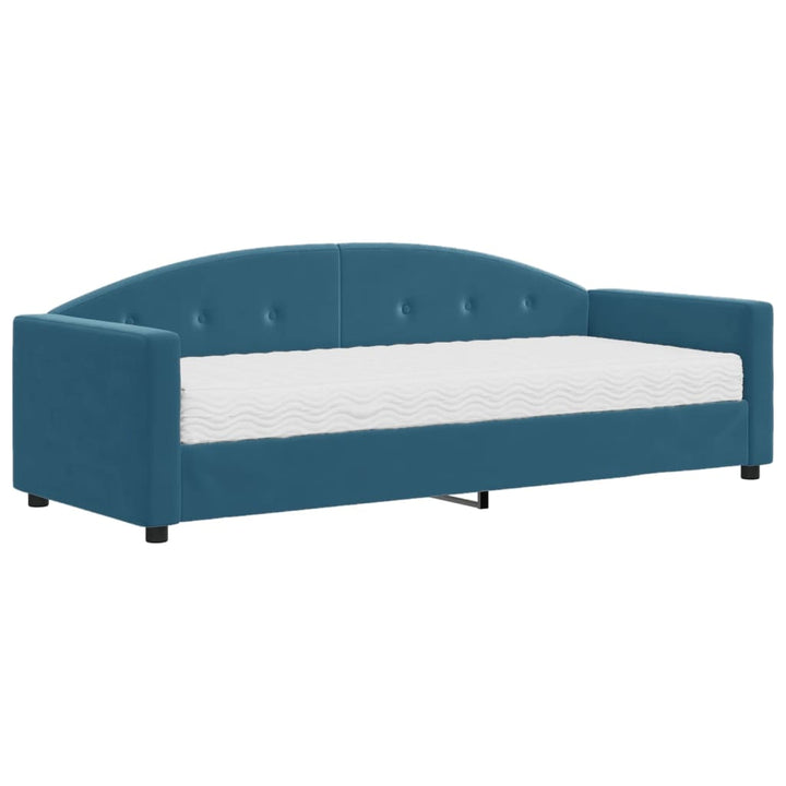 daybed med madras 80x200 cm velour blå