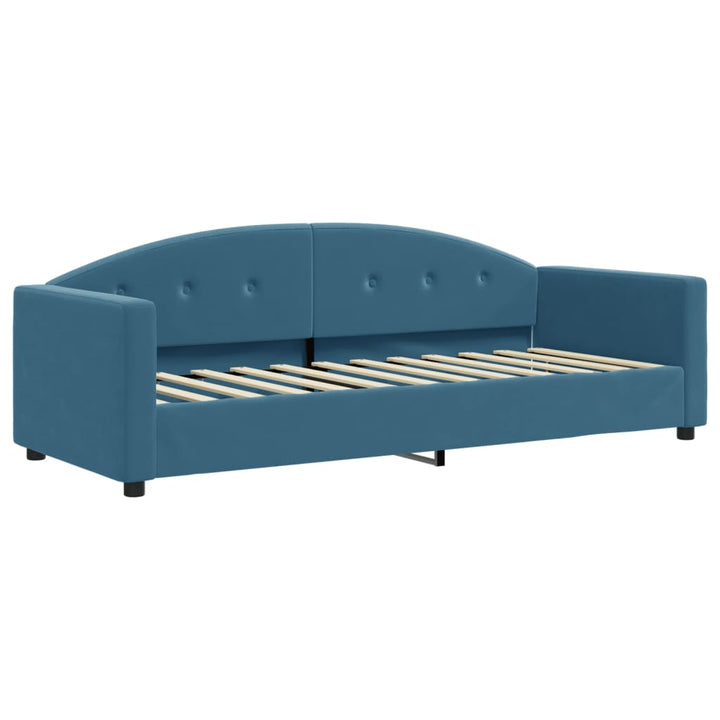 daybed med madras 80x200 cm velour blå