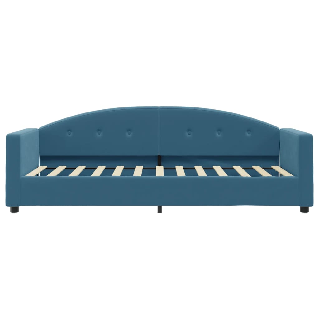 daybed med madras 80x200 cm velour blå