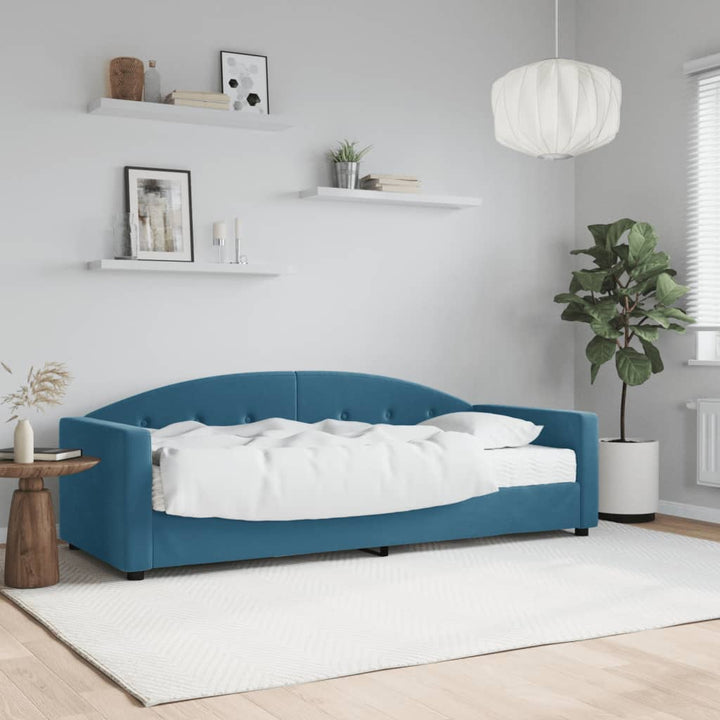 daybed med madras 80x200 cm velour blå