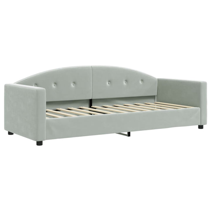 daybed med madras 80x200 cm velour lysegrå