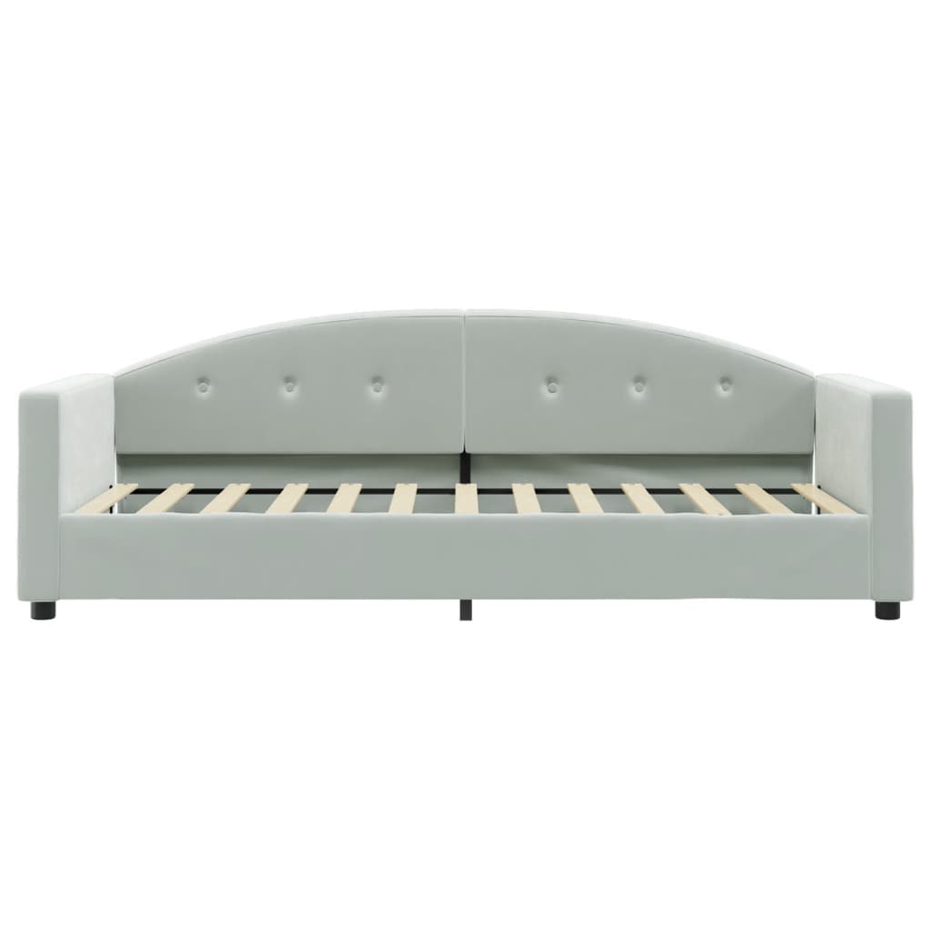 daybed med madras 80x200 cm velour lysegrå