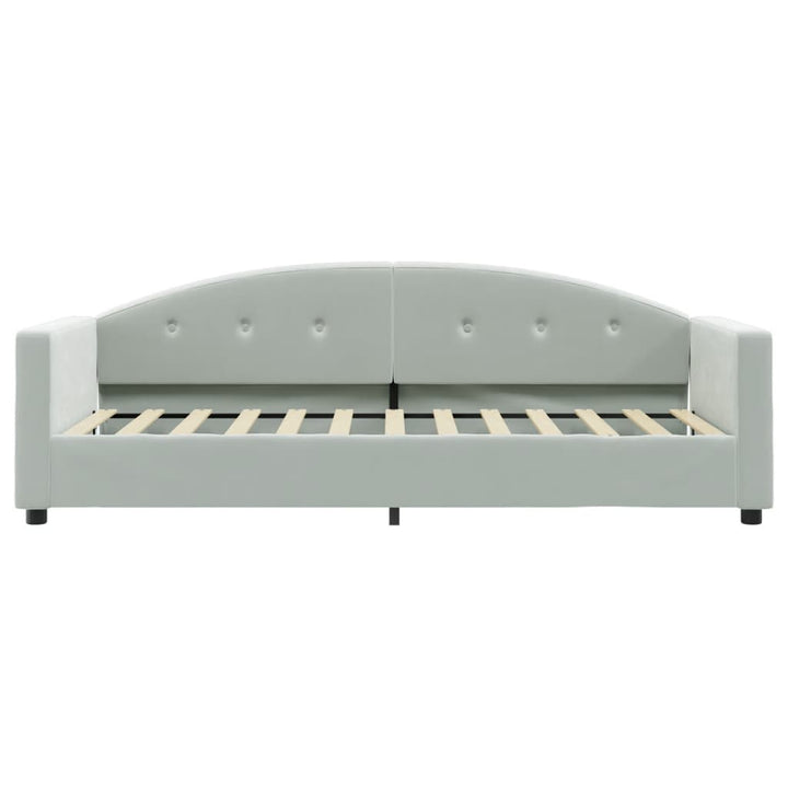daybed med madras 80x200 cm velour lysegrå
